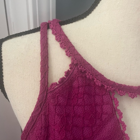 Free People MiniDress Zip back V-neck pink size XS size 4 - Picture 6 of 16